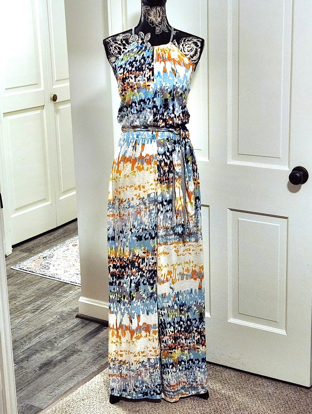 🆕️ 🌊Michael Stars🌊 - Multicolor Boho Knit Halter Maxi Dress w/Waist Tie